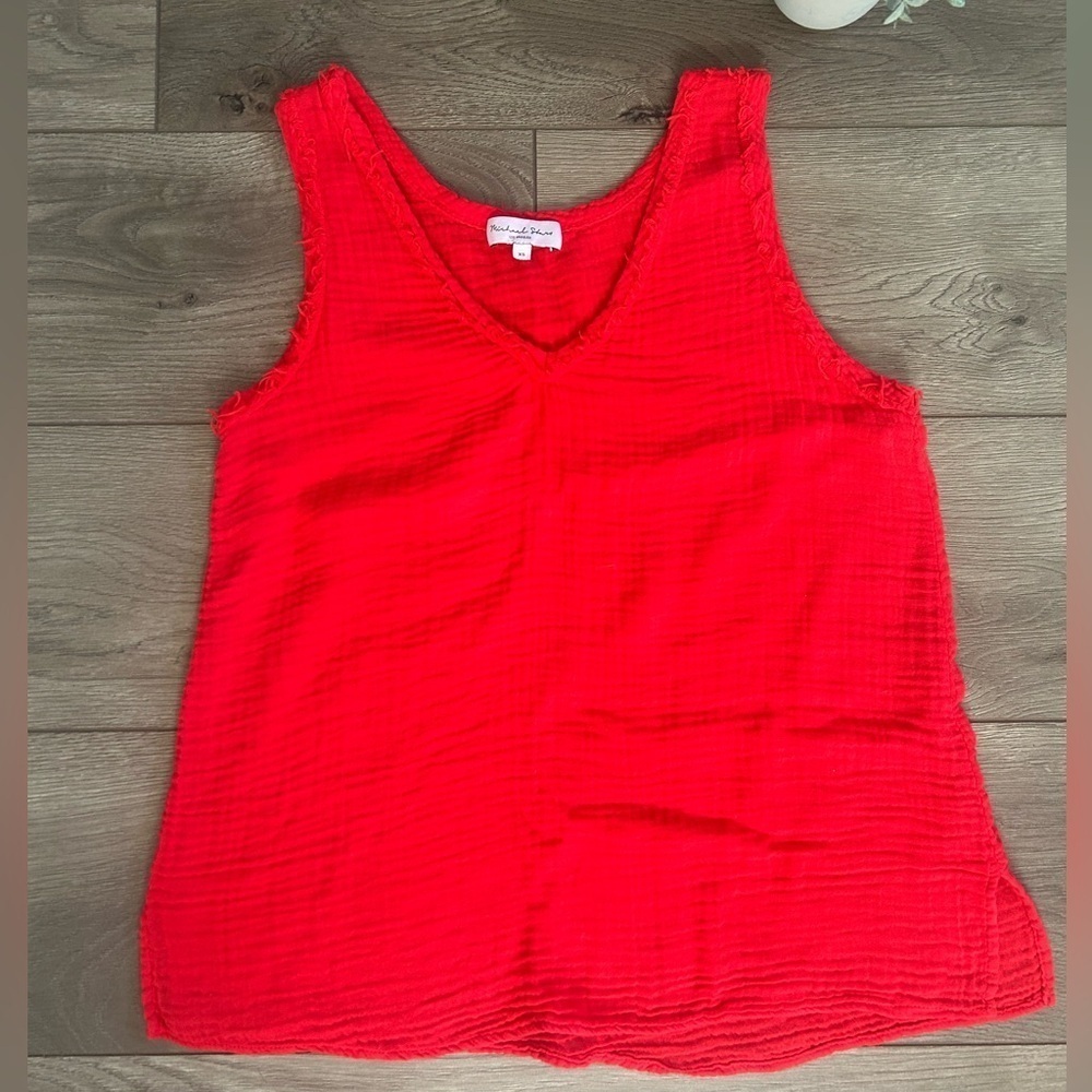 Michael Stars Vivid Red Tank Top Size XS 100% Cotton - Picture 1 of 6